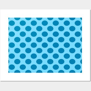 Blue Polka Dots - Seamless Pattern Posters and Art